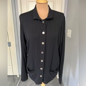 Bleusalt Malibu Black Button Front Cardigan Womens Size 5 (1X) Capsule Wardrobe
